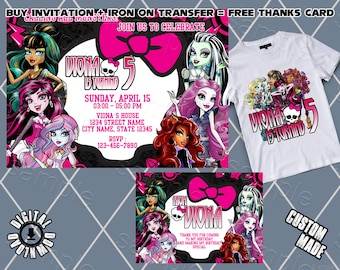 Monster substantial invitation Etsy photo regarding Free Printable Monster High Invitations identified as Monster large invitation Etsy